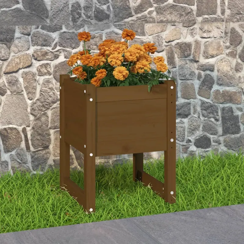jardiniera, maro miere, 40x40x52,5 cm, lemn masiv de pin