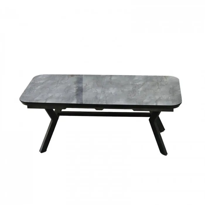 Masa extensibila HOGU, dreptunghiulara, marmura gri, 195 275x100x73 cm