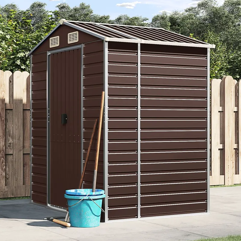sopron de gradina, maro, 191x130x198 cm, otel galvanizat