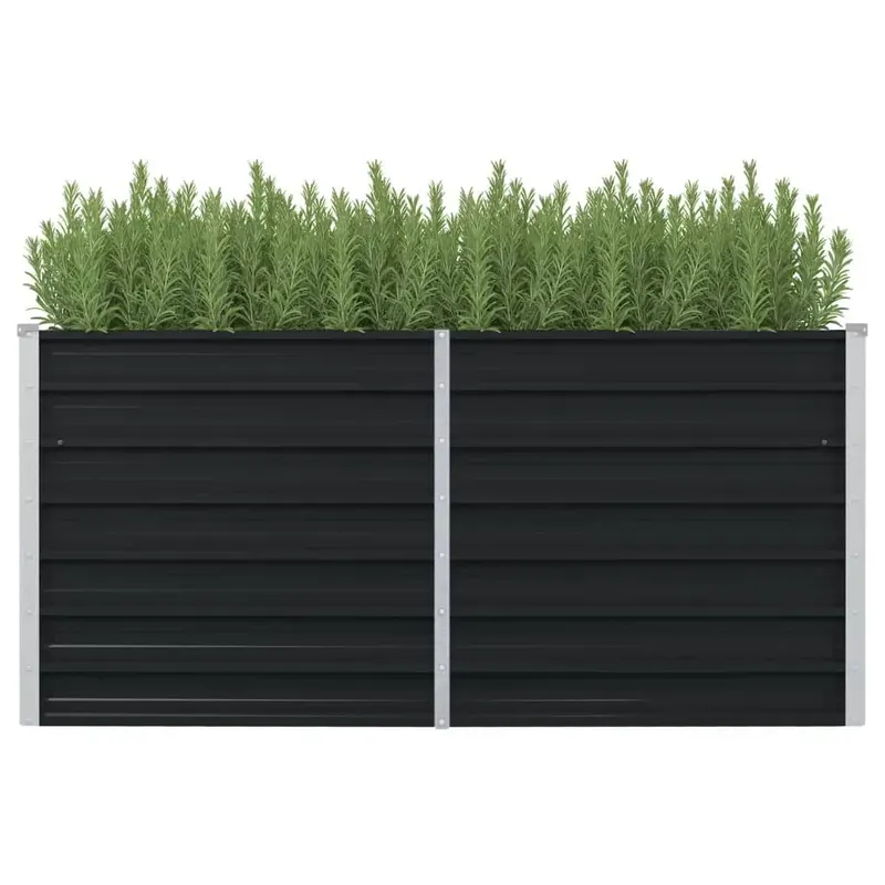strat inaltat de gradina antracit 160x80x77 cm otel galvanizat