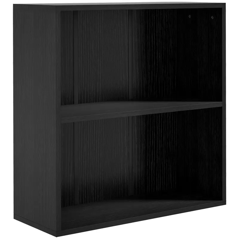 HOMCOM Bibliotecă etajeră de depozitare cu 2 compartimente și poliță reglabilă, 60 x 24 x 63 cm, negru
