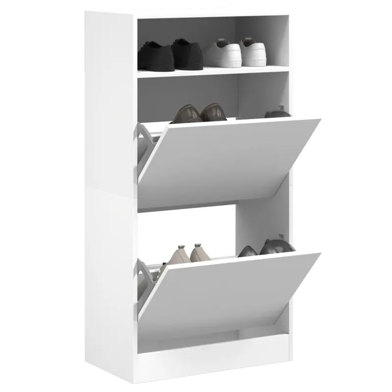 pantofar, alb, 60x34x116 cm, lemn compozit