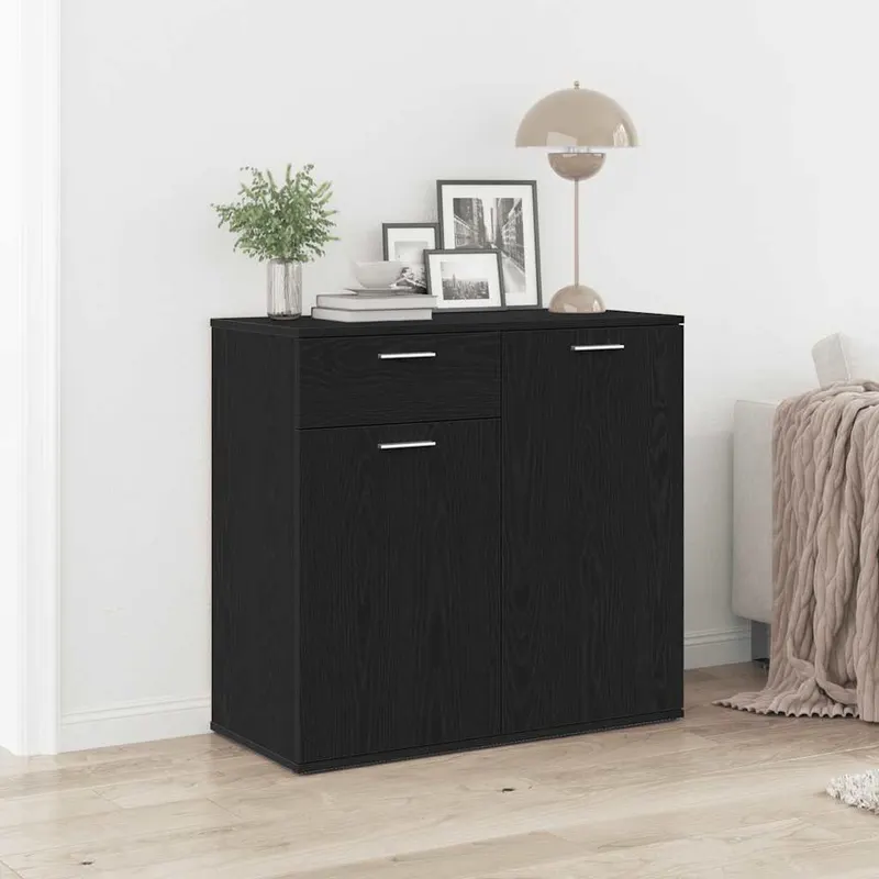 servanta, stejar negru, 80x36 x75 cm, lemn prelucrat