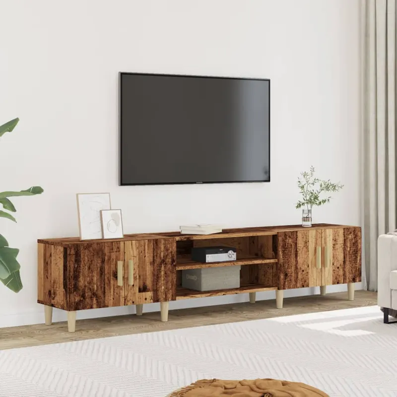 comoda tv, lemn vechi, 180x31,5x40 cm, lemn prelucrat