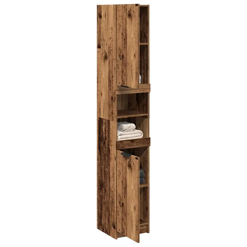 dulap de baie, lemn vechi, 32x34x188,5 cm, lemn prelucrat