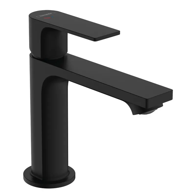 Baterie de lavoar, Hansgrohe, Rebris E 110, CoolStart, cu ventil pop-up metalic, negru mat