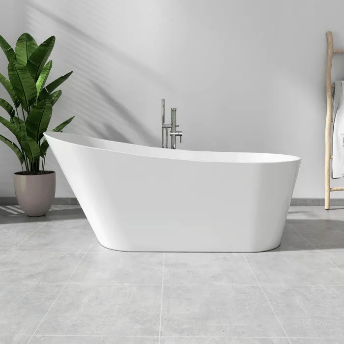 Cada freestanding compozit, 170 x 73 cm, ovala, alb lucios, Viva