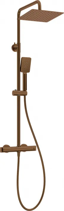 Coloana de dus, bronz, cu palarie, para de dus si baterie cu termostat, Deante Therm