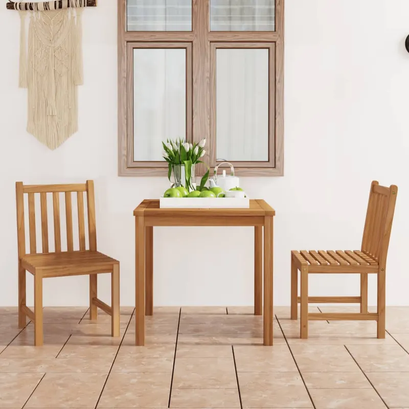 set mobilier de gradina, 3 piese, lemn masiv de tec