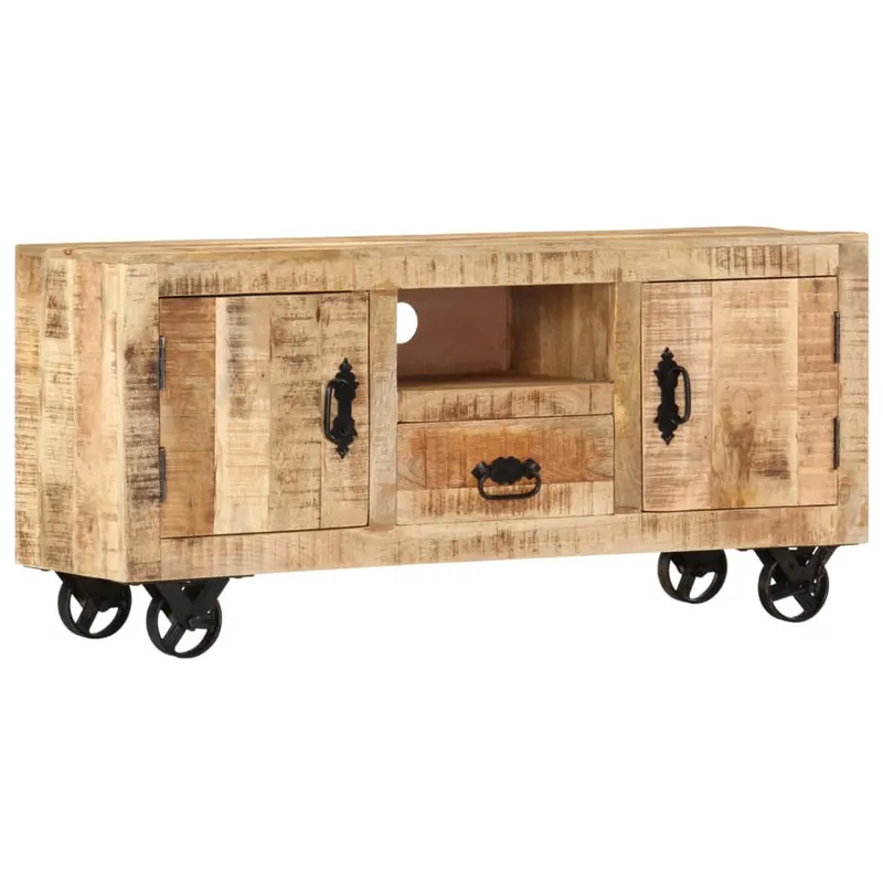 comoda tv, 110x30x50 cm, lemn de mango nefinisat