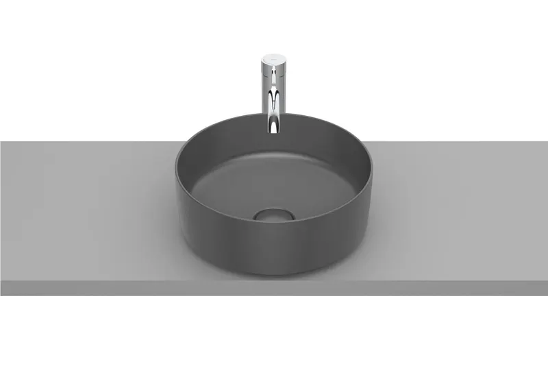 Lavoar Roca A327523640, 370 mm, 140 mm, 1 cuve, suprafata antiaderent, pe blat, fara nr orificii baterie, Antracit