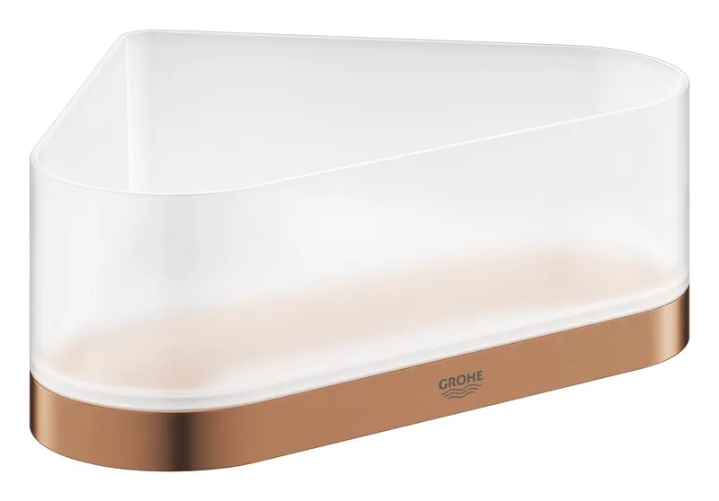Raft de colt Grohe 41038DL0, 200 mm, 168 mm, 2 orificii instalare, pe colt, abs, metal, elemente fixare ascunse, Cupru