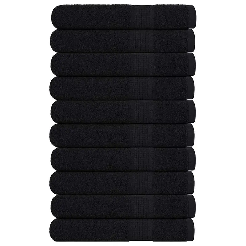 Prosoape de sauna, frogn, 10 buc., negru, 80x200 cm, 360 g/m2