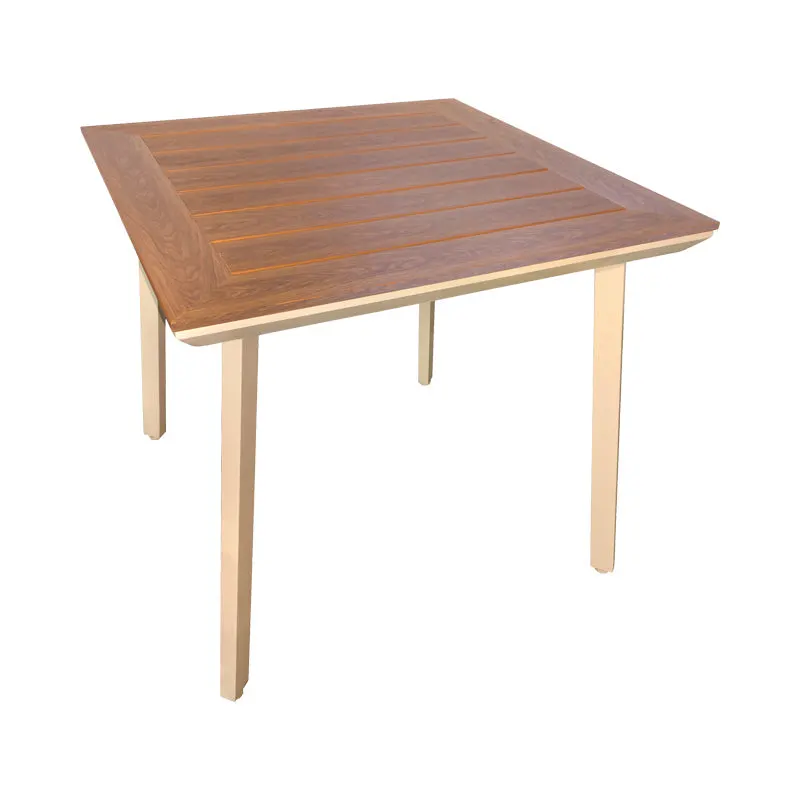 Masă de sufragerie Synergy, Placaj, Crem, 80x80x74 cm - Crem