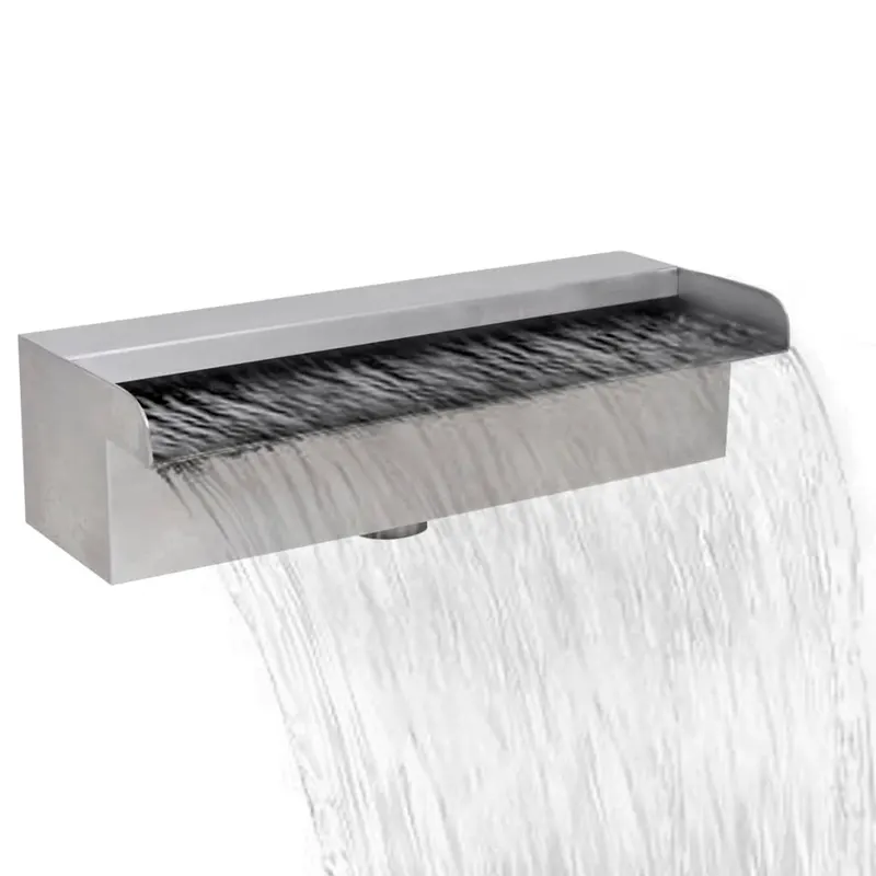 Fantana de piscina dreptunghiulara cu cascada 30 cm otel inoxidabil
