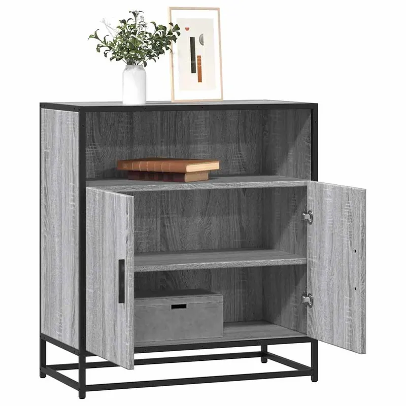 bufeta gri sonoma 68x35x76 cm din lemn prelucrat
