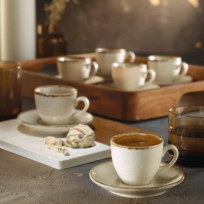 Set cești de cafea, Multicolor, 12x12x2 cm - Multicolor