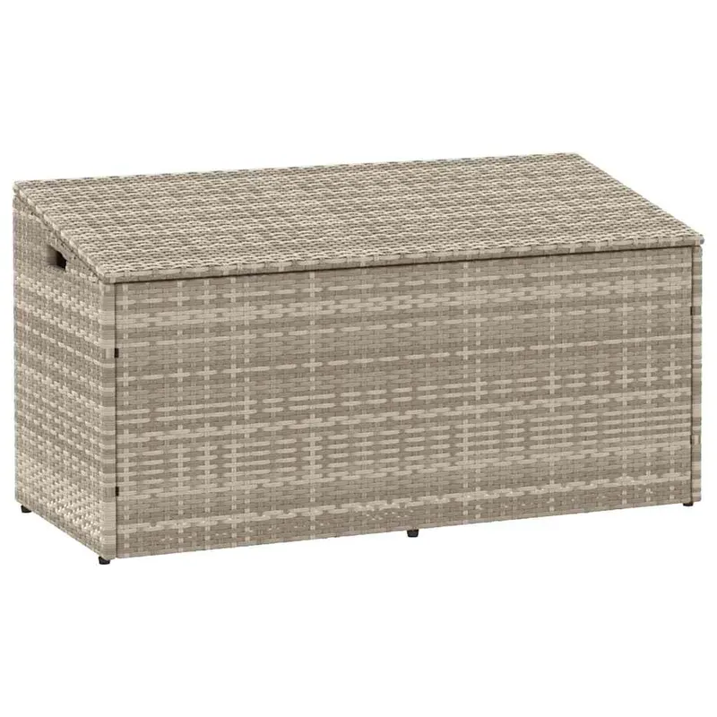 cutie de depozitare gradina gri deschis 110x50x58 cm polirattan
