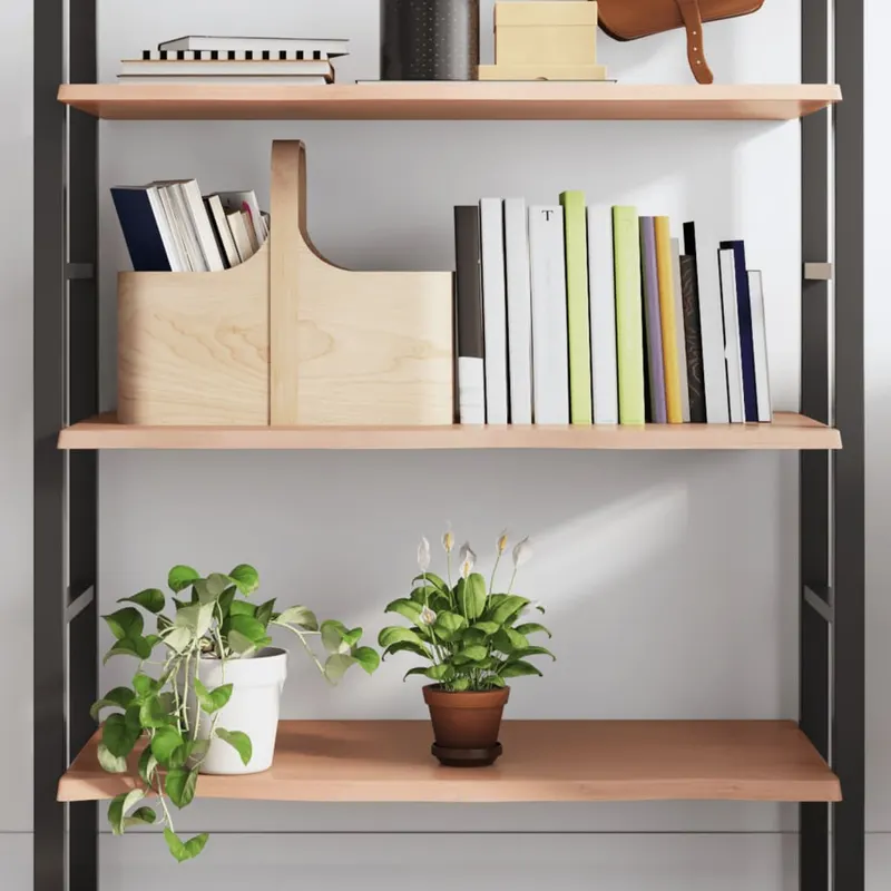 polita perete maro deschis 100x40x2 cm lemn masiv stejar tratat