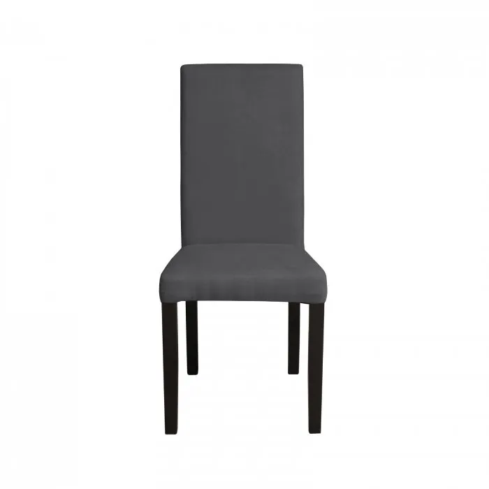 Scaun living TEO, picioare lemn wenge, stofa gri inchis, 46x60x98 cm