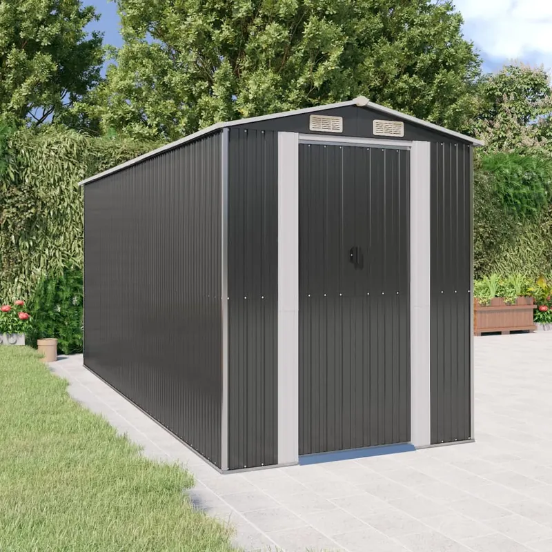 sopron de gradina, antracit, 192x440x223 cm, otel galvanizat