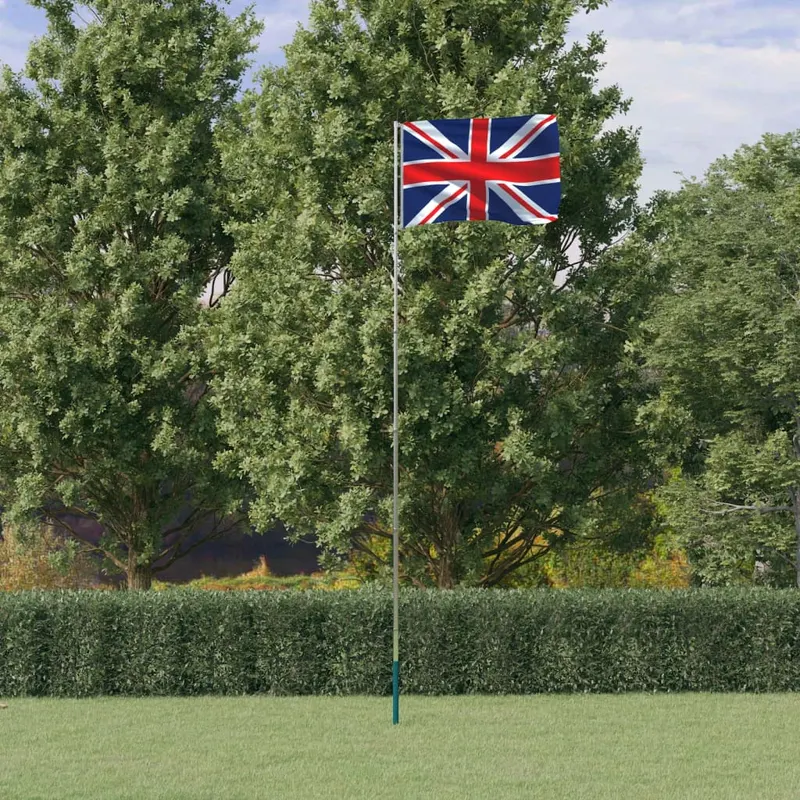 steag marea britanie si stalp din aluminiu, 5,55 m