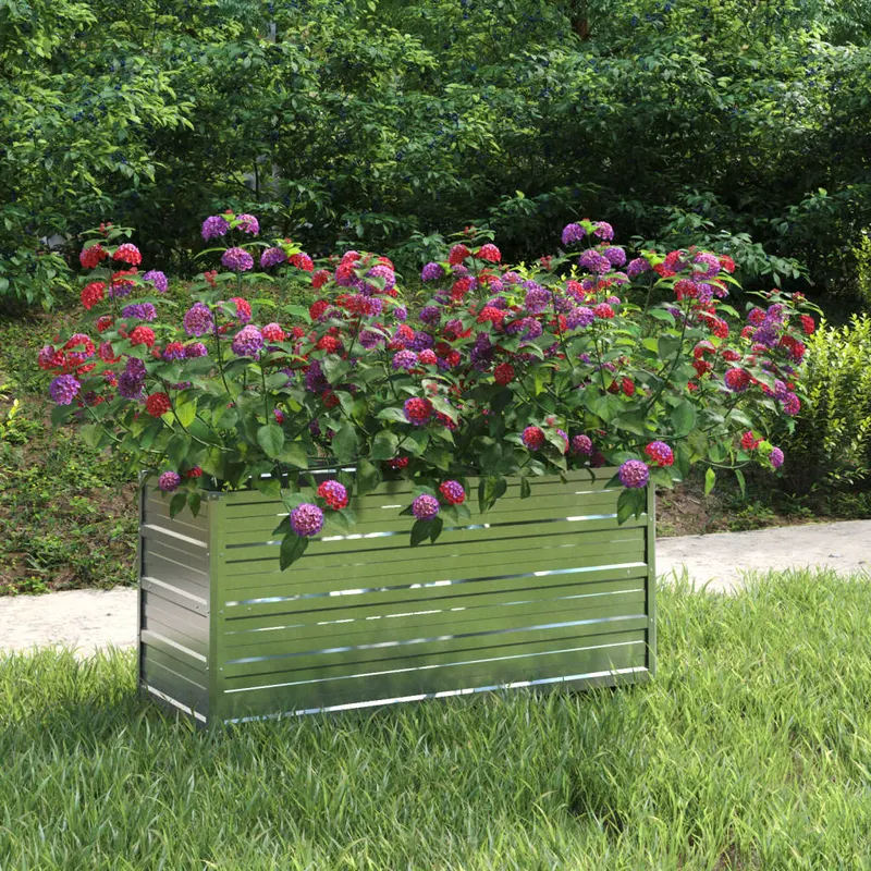 strat inaltat de gradina argintiu 100x40x45 cm otel galvanizat