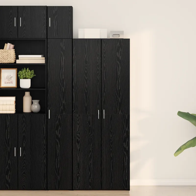 bufet negru 70x42.5x185 cm lemn prelucrat