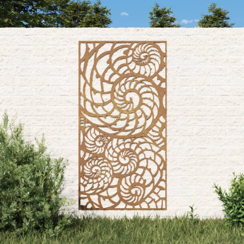 decor perete de gradina 105x55 cm design scoici otel corten