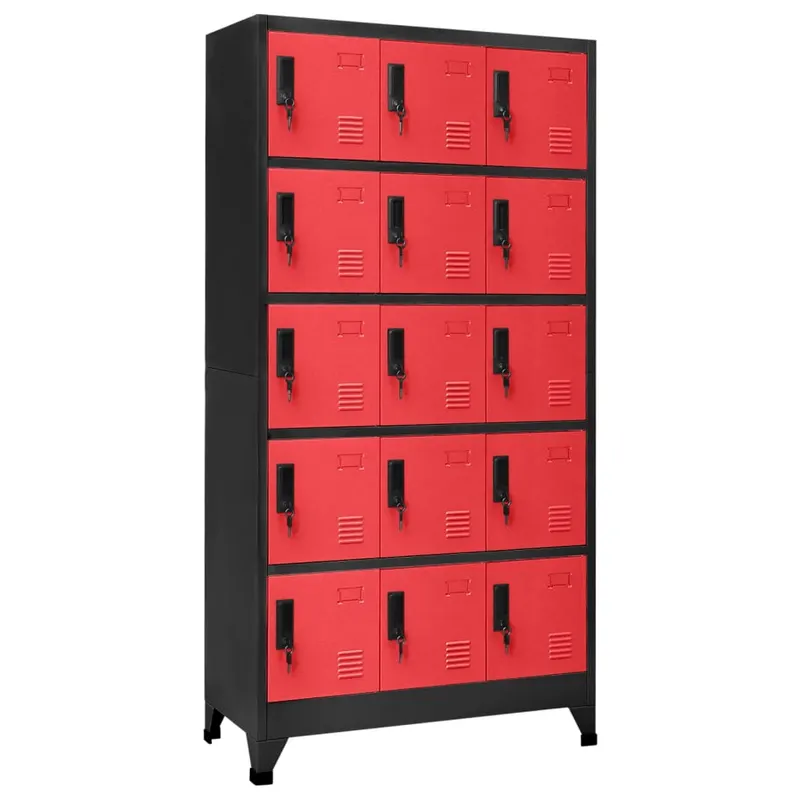 fiset, antracit si rosu, 90x40x180 cm, otel