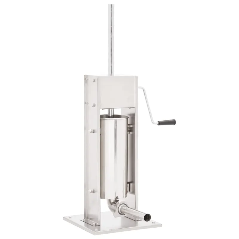 aparat de umplut carnati manual, argintiu, 5 l, otel inoxidabil