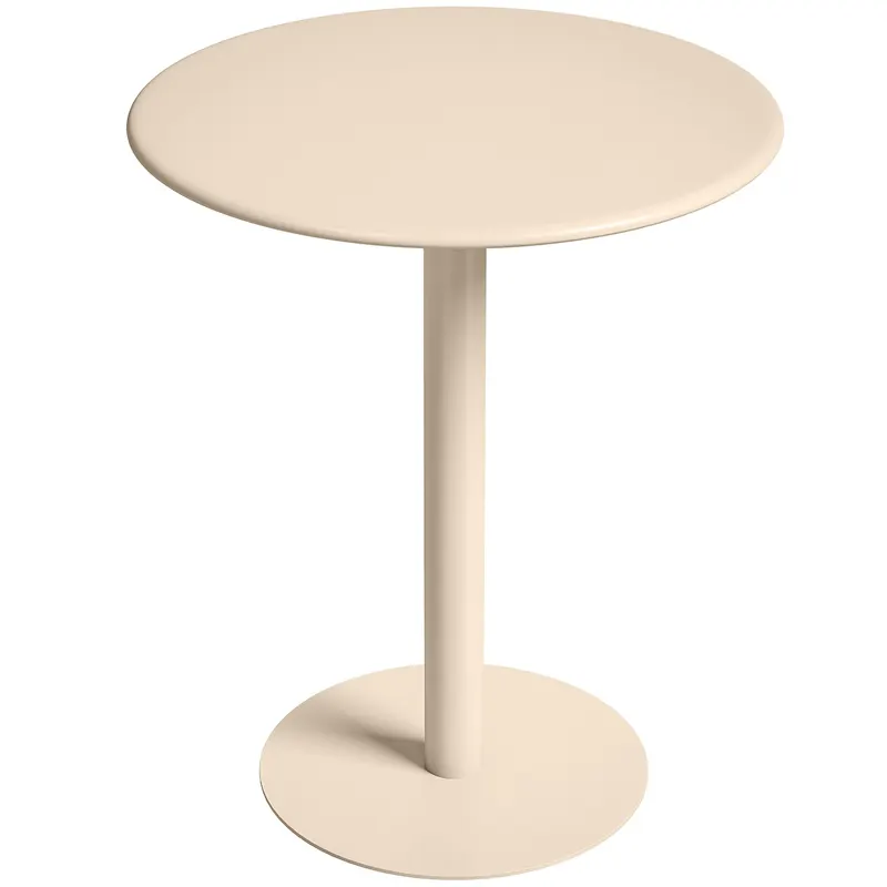 HOMCOM Masă rotundă de bucătărie pentru 2 persoane, design modern, din oțel, Ø60x72 cm, bej