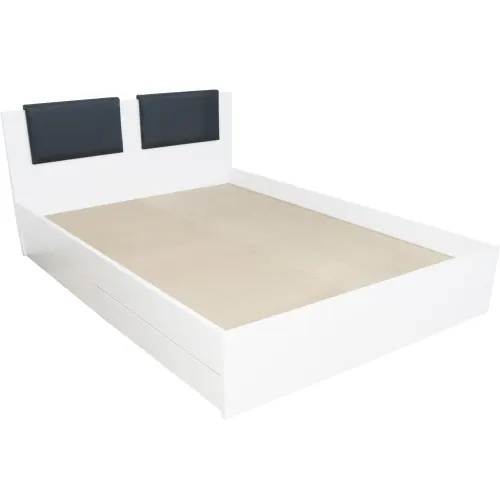 Pat Laguna pentru saltea 160x200 cm cu 2 sertare, alb