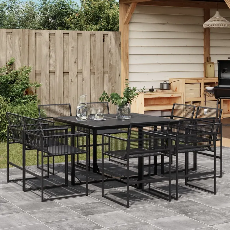 set mobilier de gradina, 9 piese, poliratan