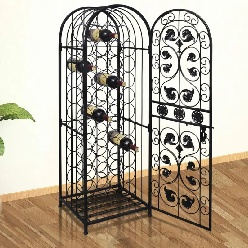 suport sticle de vin pentru 45 de sticle, metal