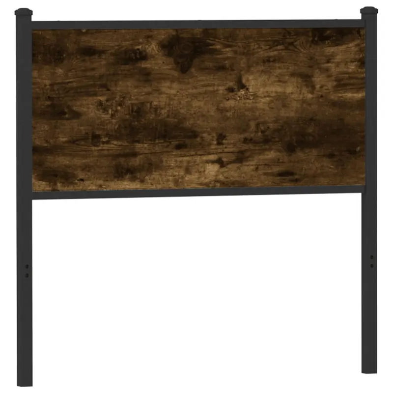 tablie de pat, stejar fumuriu, 90 cm, lemn prelucrat si otel