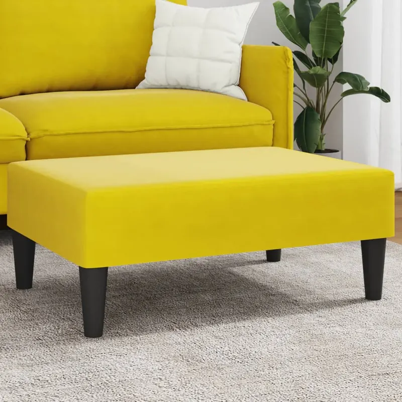 taburet, galben, 77x55x31 cm, catifea