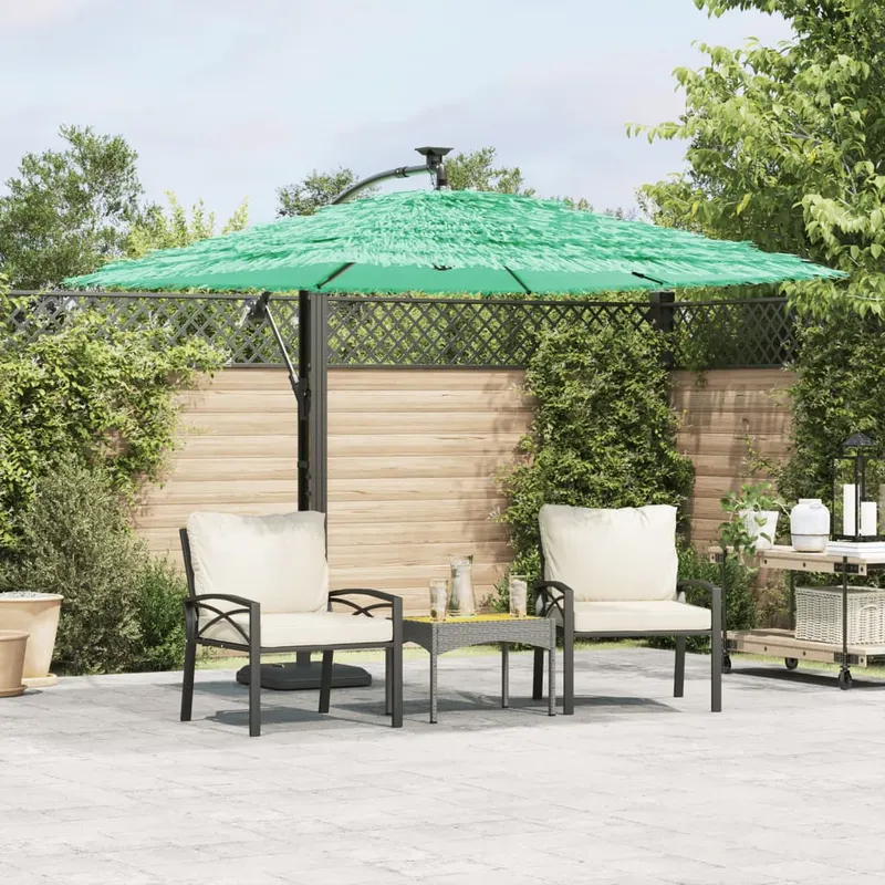 umbrela soare de gradina cu stalp din otel verde 246x246x230 cm