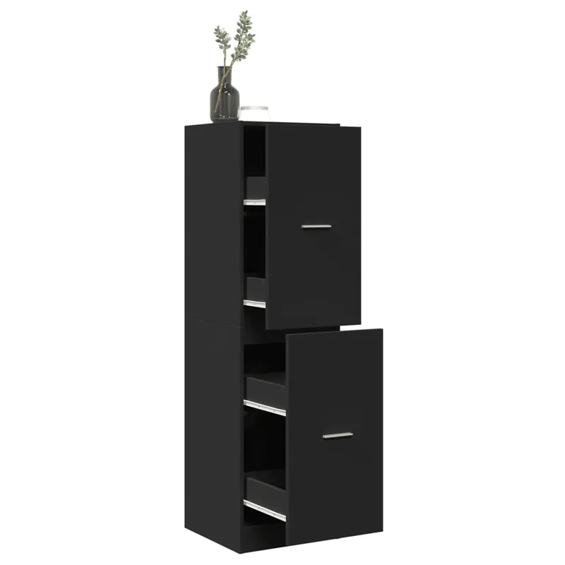 dulap de farmacie, negru, 40x41x144,5 cm, lemn prelucrat