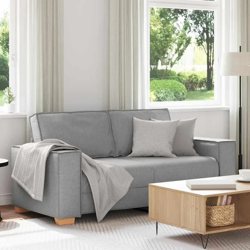 canapea cu 2 locuri, gri nor, 140 cm, material textil