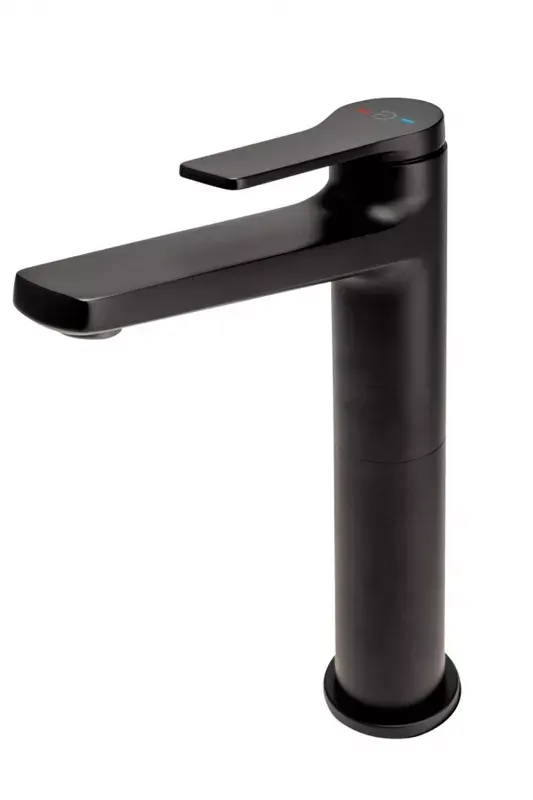 Baterie lavoar FDesign Seppia FD1-SPA-2L-22, 3 8 , marimea XL, monocomanda, ventil push to open, mat, negru