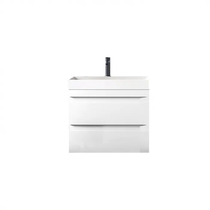 Set dulap baie cu doua sertare si lavoar inclus KolpaSan Naomi 50 cm, alb