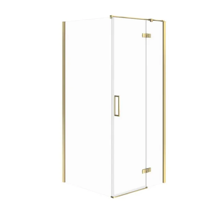 Cabina de dus 90x90x195 cm, sticla securizata 6 mm, dreapta, Auriu, Cersanit Jota