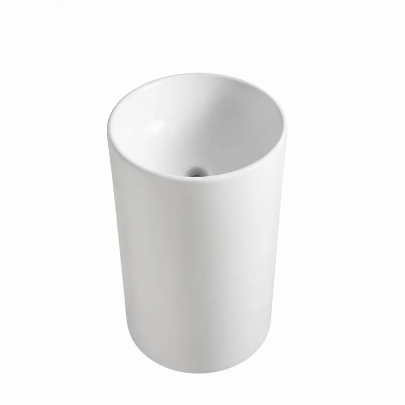 Lavoar stativ Fluminia Athos New, cilindric, h83cm, fara orificiu baterie, ceramica, alb
