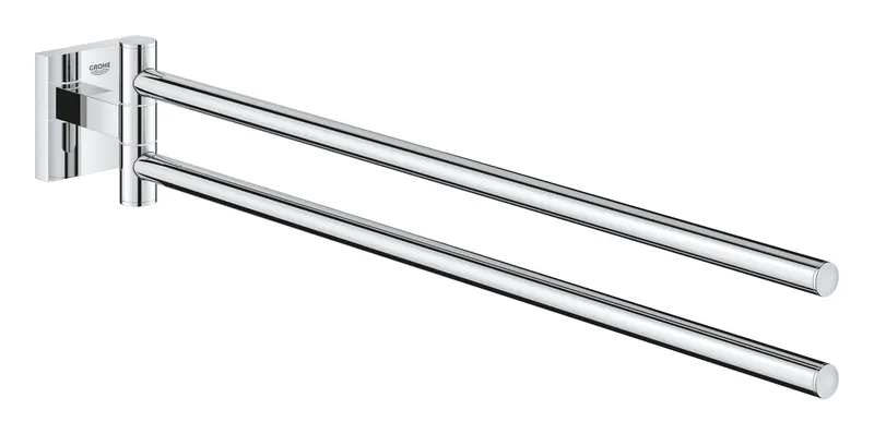 Bara prosop dubla Grohe 40976000, 438 mm, 69 mm, 2 orificii instalare, 2 rafturi, pivotanta, pe perete, Crom