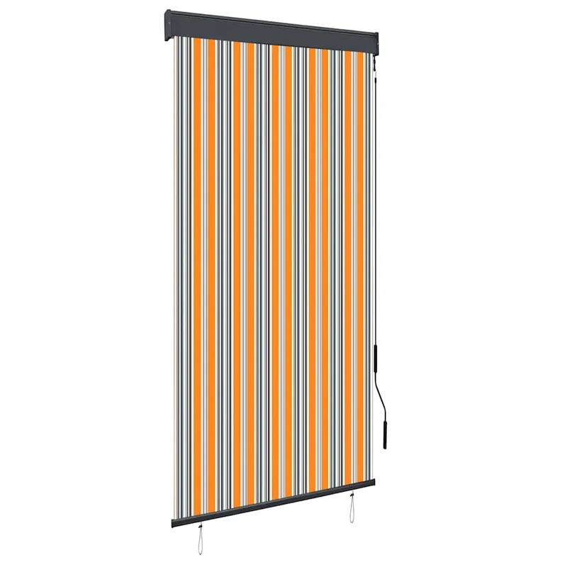 Jaluzea tip rulou de exterior, galben si albastru, 100 x 250 cm