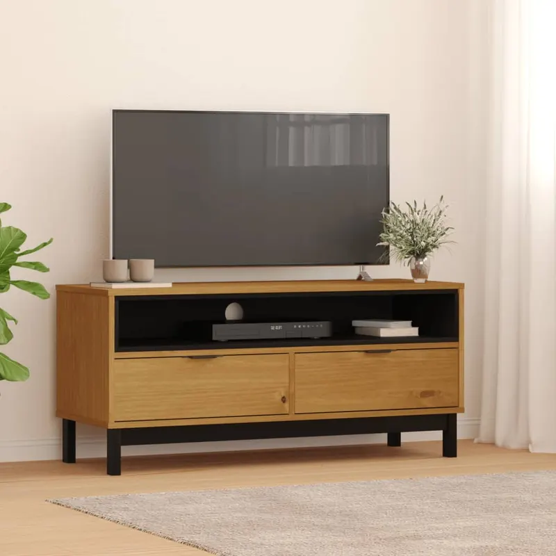 dulap tv „flam” 110x40x50 cm, lemn masiv de pin