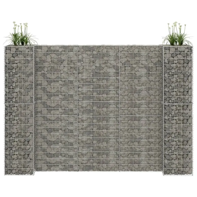 jardiniera gabion in forma de h, 260 x 40 x 180 cm, sarma otel