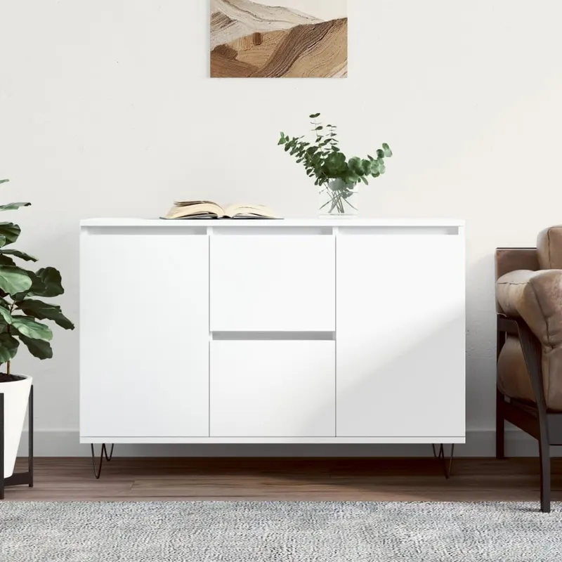 servanta, alb, 104x35x70 cm, lemn prelucrat