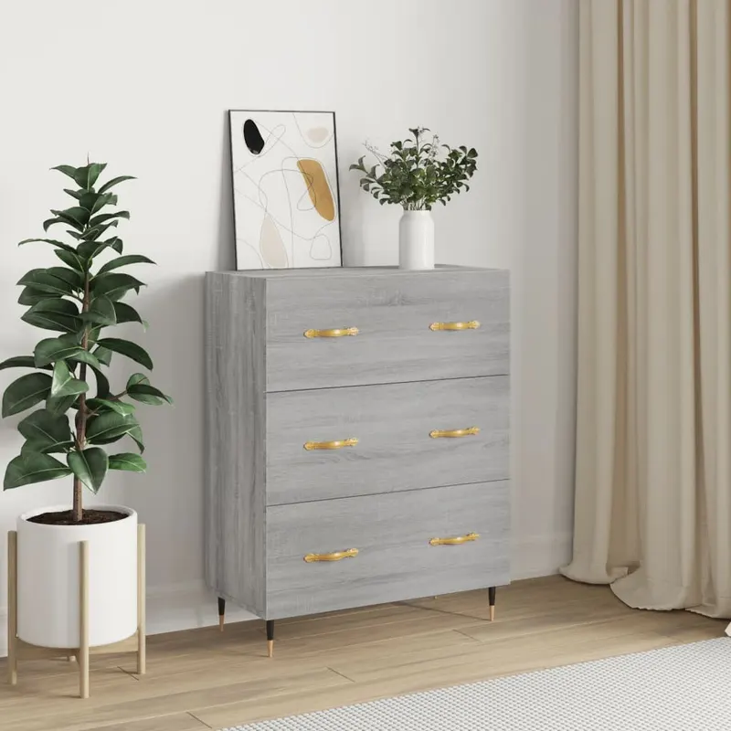servanta, gri sonoma, 69,5x34x90 cm, lemn compozit